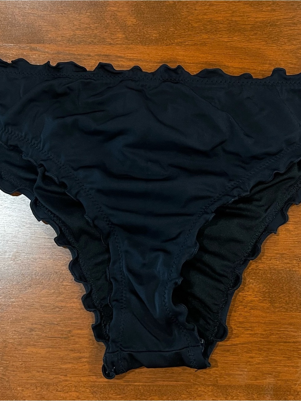 Shade & Shore Black Ruffle Bikini Bottom